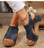 Women's Sandals High Heels Sandals With Wedges Shoes Woman Platform Sandals Summer Peep Toe Heeled Slippers Sandalias De Mujer