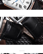 Couple Woman & Men Casual Watches Luxury Brand Square Dial Fashion Leather Strap Lover's Dress Quartz Watch Relogios Femininos