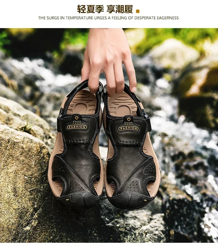 Men's Beach Sandals Man 2024 Men's Summer Sandal Casual Sneakers Genuine Slippers Brand Luxury Sandals Crox Style Men's slippers