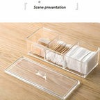 1pc Cosmetics Storage Box, Minimalist Clear 3 Grids Cosmetics Container For Home, For  Bathroom Collection, Bedroom Collection,