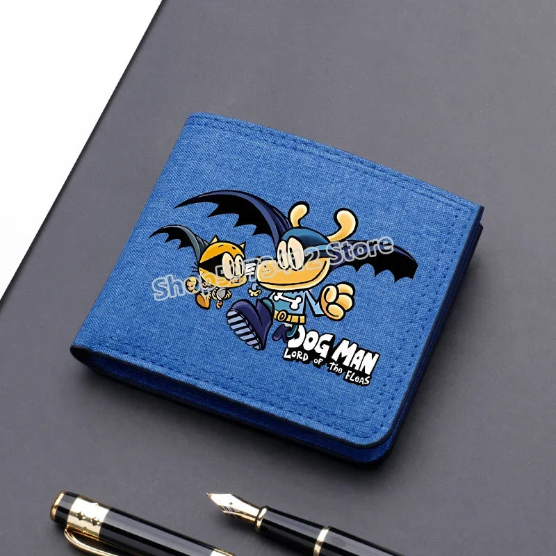 Dogman Anime Short Wallets Cartoon Nylon Wallet Portable Fashion Cartoon Dog Card Holder Coin Purse Cute Boys Purses Child Gift