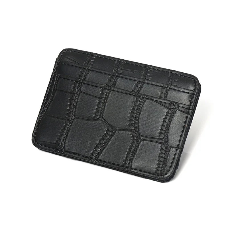 New Arrival High Quality Leather Magic Wallets Fashion Small Men Money Clips Card Purse Thin Cash Holder 3 Colors