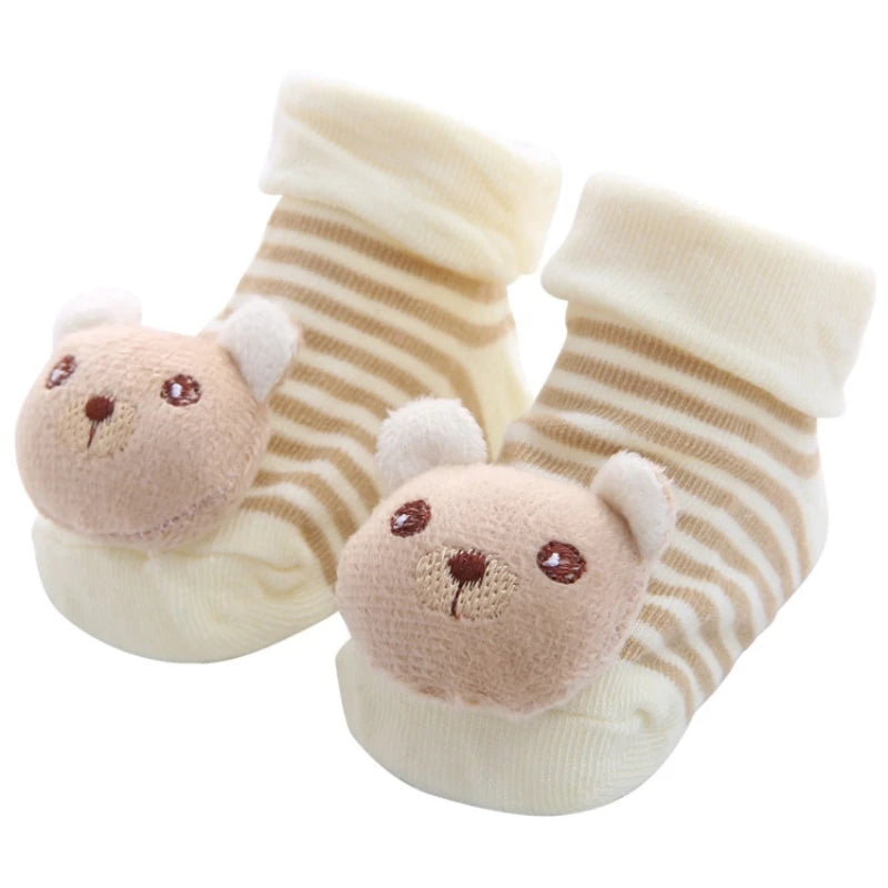 Fall Winter 0-1 Year Old Baby Socks Cute 3D Cartoon Doll Socks Warm Cute Socks Baby Girl Boy Socks