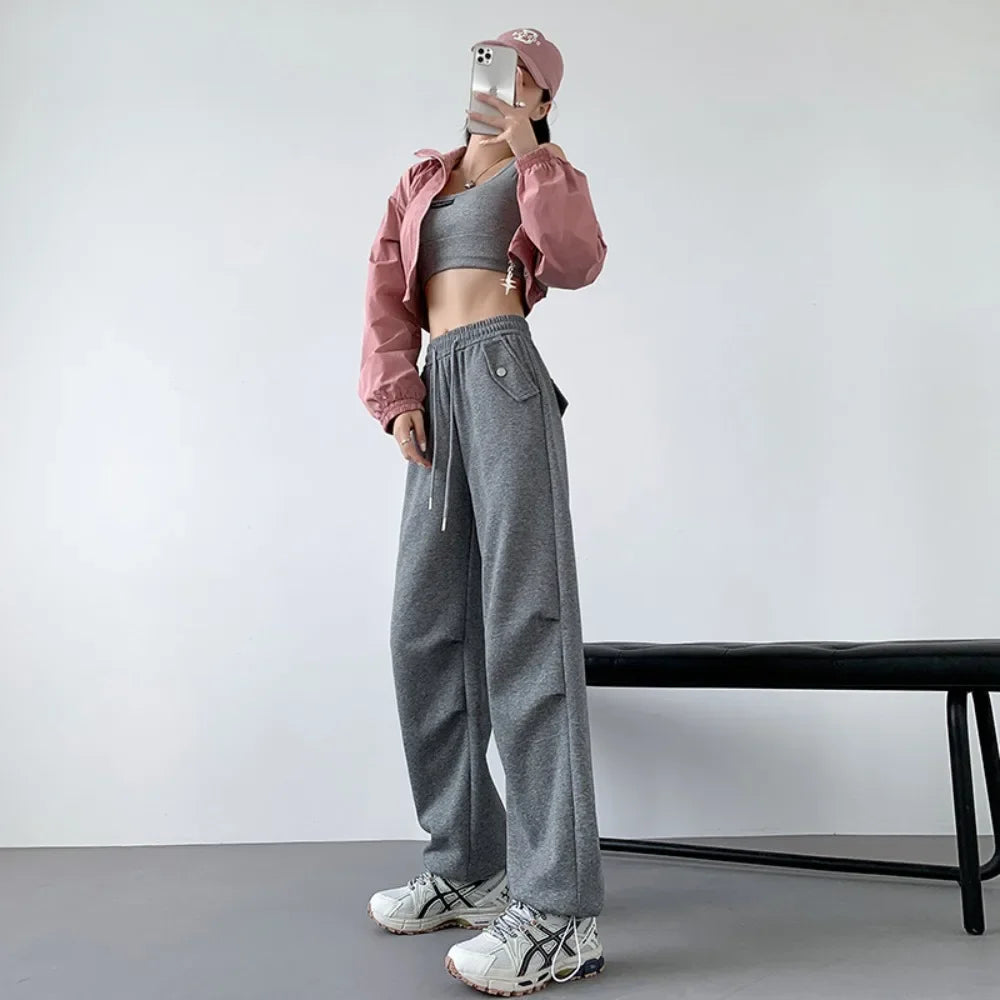 pants for women in autumn 2025 new loose fitting straight tube casual high waist wide leg pants women y2k streetwear Cargo pants