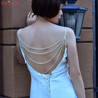 TOPQUEEN SG04 Jewelry Bride Wedding Accessories Crystal Tassel Pendant Necklace Women's Bolero Shawl Dress Shoulder Decoration