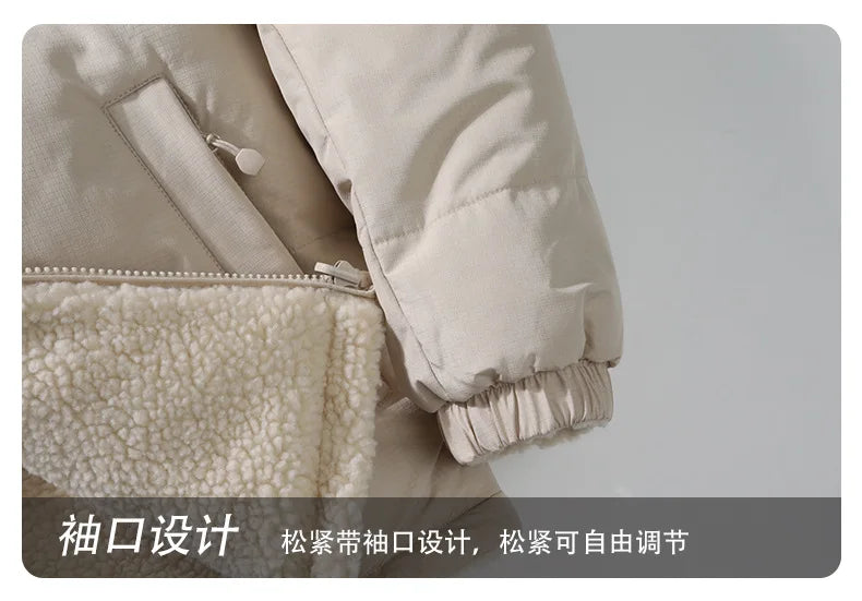 Winter Cotton Coat for Men - New Style, Lamb Hair Padded Cotton Coat, Double-sided Wear, Loose and Warm Cotton Jacket for Women