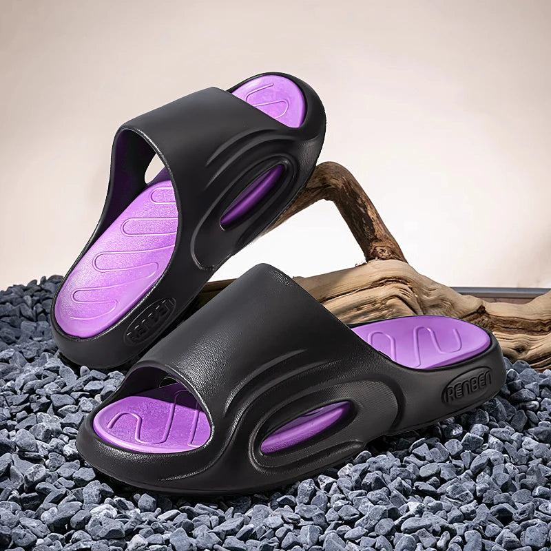 New Men Slippers Slides with a Sense High Aesthetic Value External Wear Anti Slip Thick Bottom, Beach Cool Slippers for Men