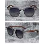 Trendy Retro Wood Grain Sunglasses Polarized UV Protection for Men Women Perfect for Cycling Outdoor Street Photography