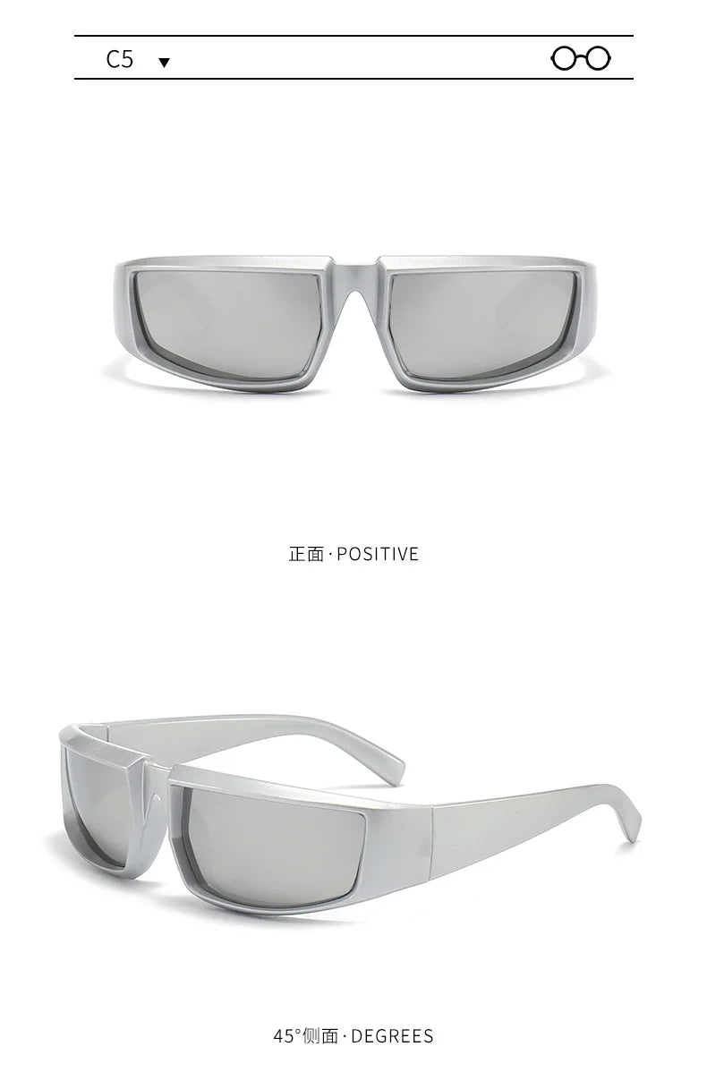 Future Science Technology Sense Sunglasses Men Women Concave Shape Sun Glasses Cool Punk Style Pair Summer Sports T206