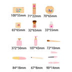 Makeup Toy Kits Wooden Makeup Toys with Cosmetic Bag for Girls Role Playing Games Pretend Play Makeup Beauty Set Birthday Gifts