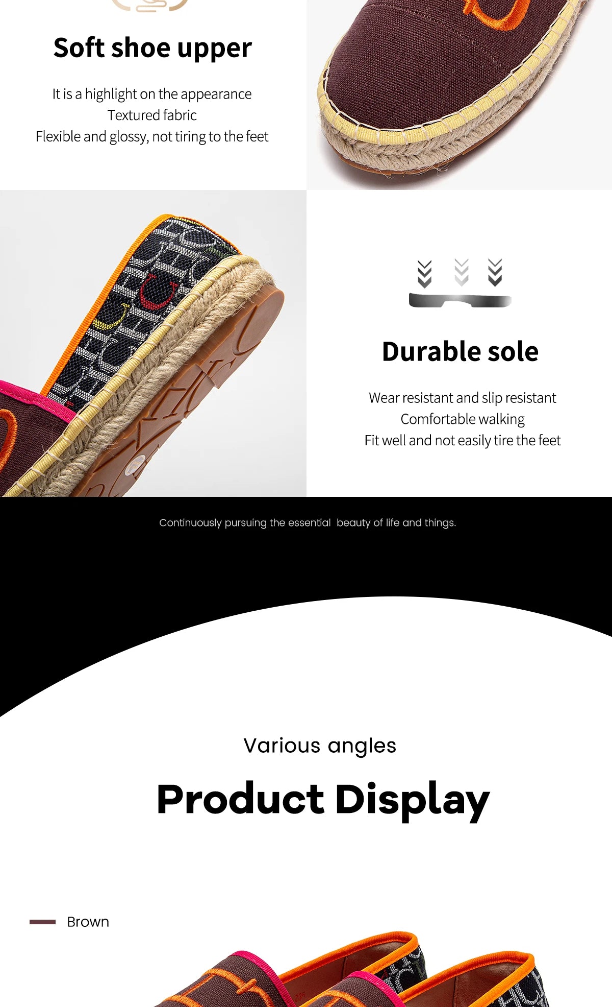 Women's Flats Letter Print Design Versatile Woman's Fisherman Shoes Loafers