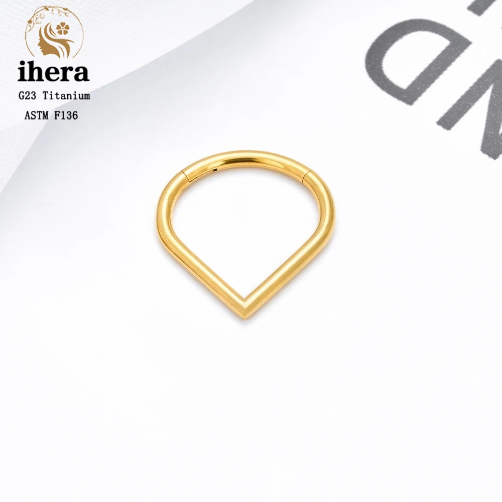G23 Titanium F136 Water Drop Nose Septum Clicker Ring 16G CZ Hinged Segment Earring Ear Cartilage Daith Helix Piercing Jewelry