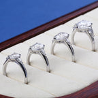 1/2/3/4ct Pear Cut All Moissanite Engagement Rings for Women 925 Sterling Silver 3-Stone Waterdrop Shape Wedding Bands Jewelry