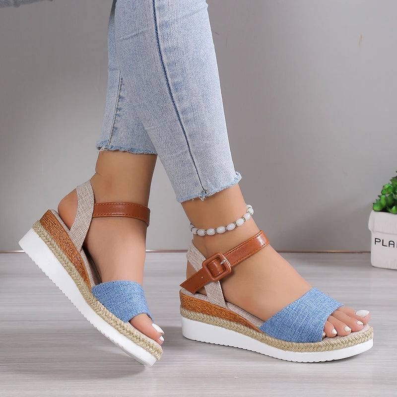 Summer Woman Sandals Shoes Soft Shoes Woman Elegant Sandals Woman Wedge Ladies Shoes Party Footwear Female Women Sandal