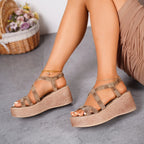 Women Sandals 2024 Summer New Wedges Sandals Fashion Platform Thick Bottom Sandals Casual Comfortable Walking Shoes for Women