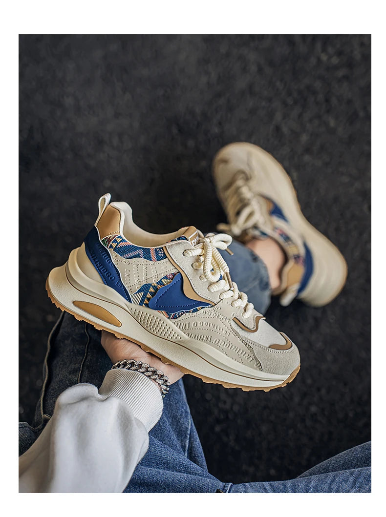 Men's Shoes 2025 Spring New Casual Versatile Comfortable Fashion Trend Niche Non-slip Wear-Resistant Retro Sneakers