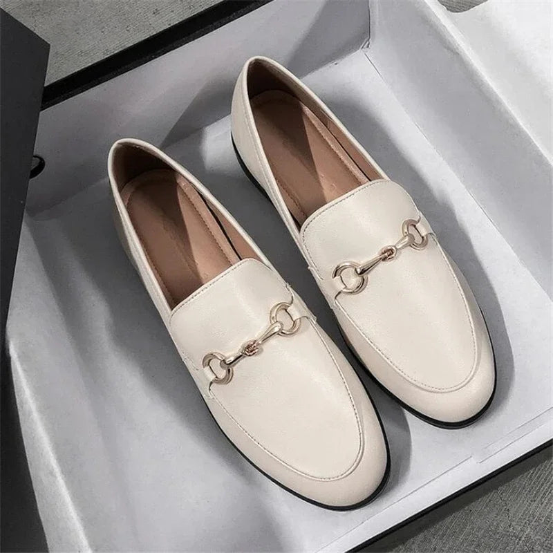 Womens Shoes Flats Loafers Ladies Fashion Leather Brand Sneakers Womens Designer Flat Ladies Shoes Woman Luxury Female Footwear