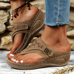 Woman Slippers 2025 New Wedge Sandals Flip Flops Non-Slip Soft Platform Shoes Lightweight Orthopedic Slippers Slides Women