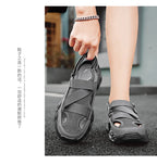 Summer Men Sandals Genuine Leather Mens Casual Shoes Outdoor Men Leather Sandals for Men Beach Shoes Roman mens Shoes