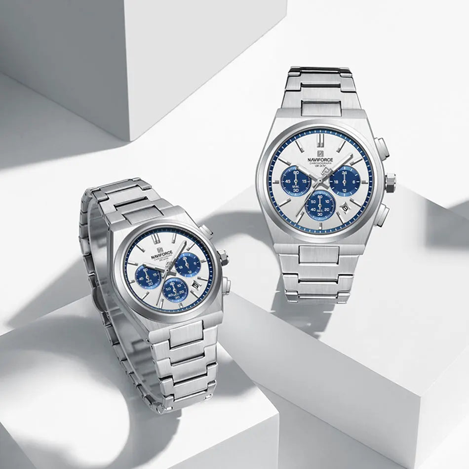 NAVIFORCE Luxury Couple Watches Set - Men's And Women's Fashion Quartz Wristwatches Waterproof Stainless Steel 2025 New Arrival