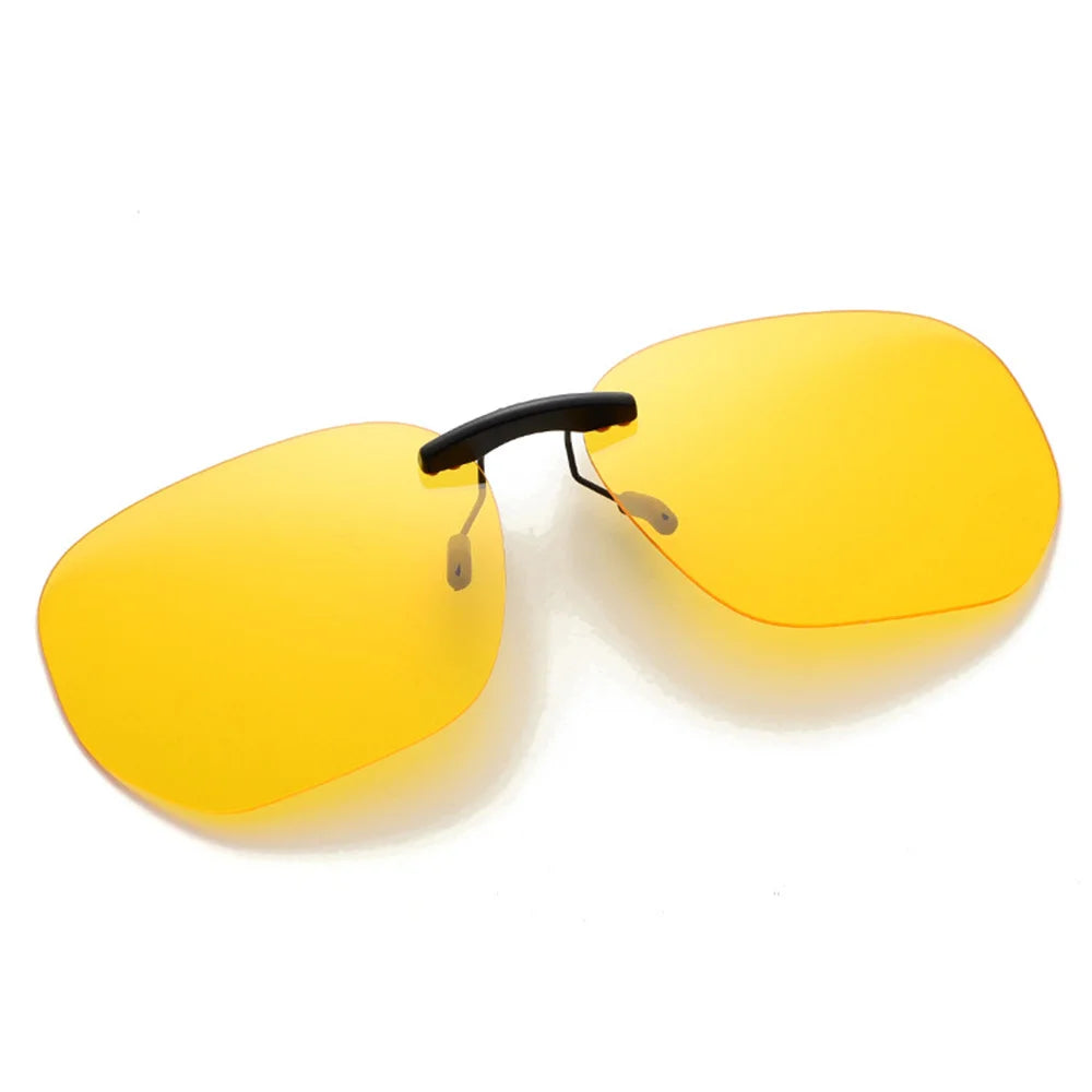 Square Clip On Sunglasses Women Polarized Black Lens UV400 Night Vision Driving Men Goggles Clips Anti Glare Vintage Glasses