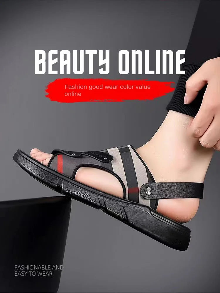High-end Men's Sandals New Summer Sandals Men's Wear-Resistant Non-slip Soft Sole Outdoor Dual-purpose Sandals