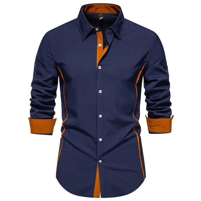 Man Shirts Men Long Sleeve Henry Collar Mens Dress Shirts Casual Male Clothes Chemise Hemd Homme Shirt B51