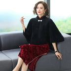 Autumn Winter  Warm Imitation Mink Velvet Shawl Thicken Elegant Short Sweater Shawl Luxury Outerwear Coat  Women Gift