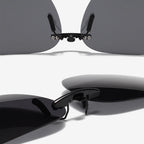 Square Clip On Sunglasses Women Polarized Black Lens UV400 Night Vision Driving Men Goggles Clips Anti Glare Vintage Glasses