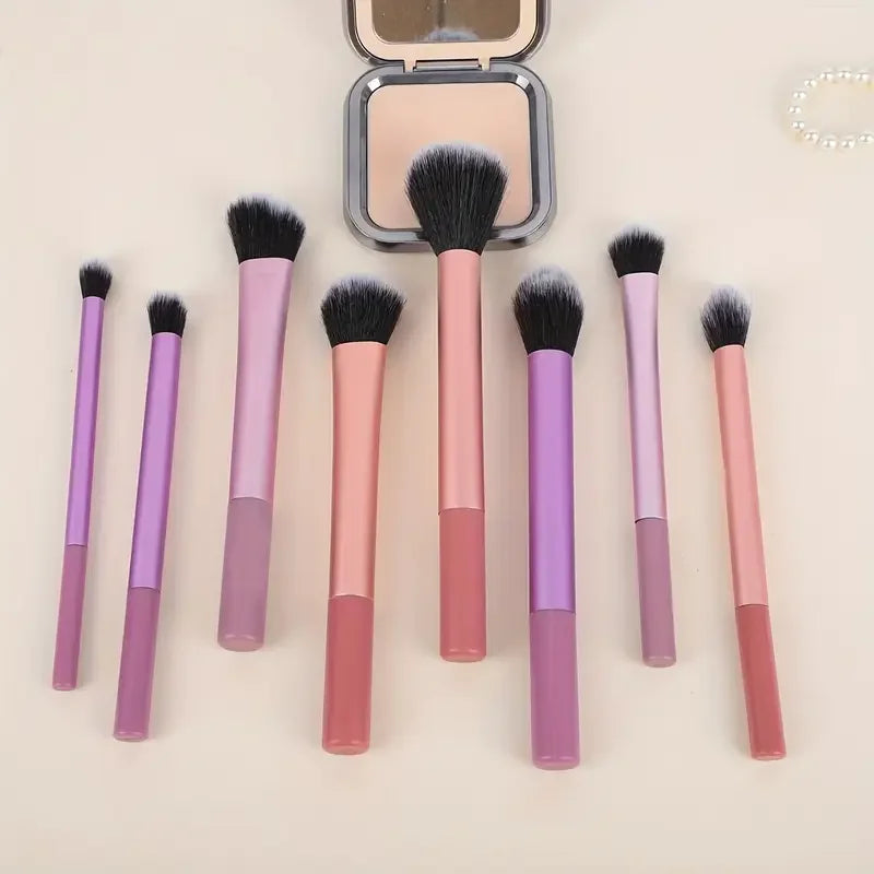 8pcs Makeup Brush Kit Soft Synthetic Hair Make Up Brushes Foundation Blush Eyeshadow Cosmetic Makeup Tools