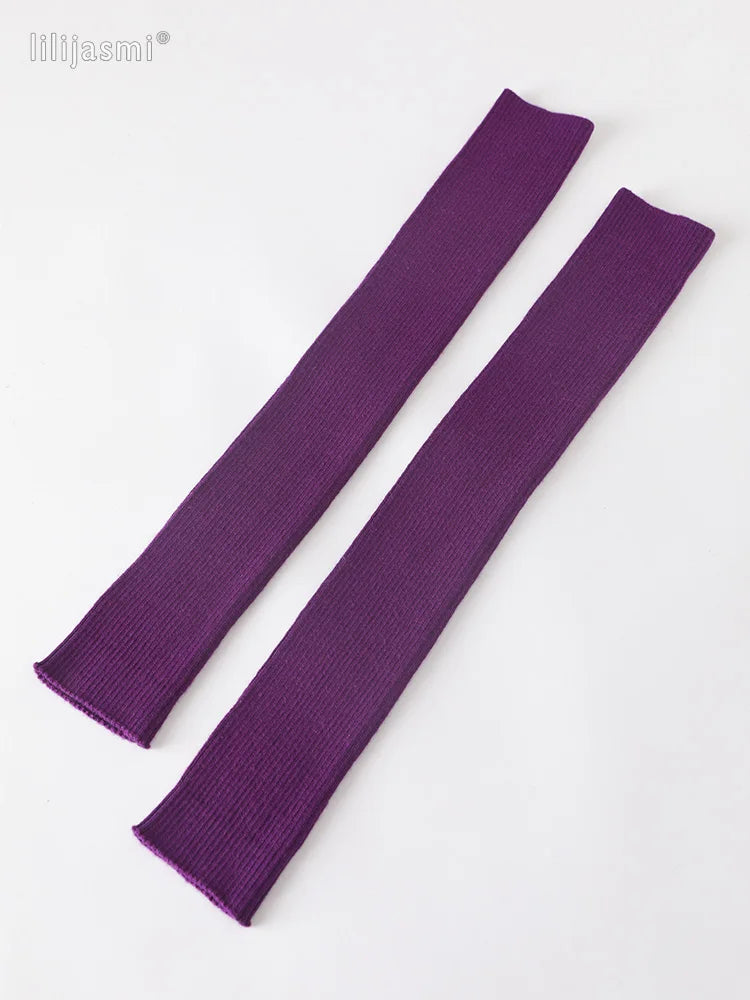 Autumn Winter 40 50 60CM Women's Wool Arm Warmers Knitted Woolen Arm Sleeve Solid Fine Long Knitted Fingerless Gloves Wholesale