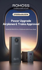 Romoss Power Banks 27000mAh 65W Fast Charge Laptop Portable Charger Powerbank External Battery For iPhone 16 Xiaomi Huawei