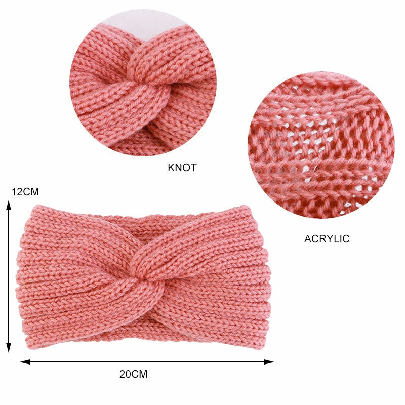 Winter Warm Headband for Women Knot Cross Headbands Wool Knitted Elastic Wide Headband Headwear Girls Hair Band Hair Accessories