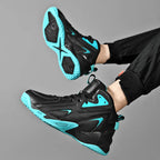 Mens Comfortable Basketball Shoes Outdoor Casual High Top Footwear Fashion Trend Leather Sneaker Oversized 39- 50 Wear Resistant