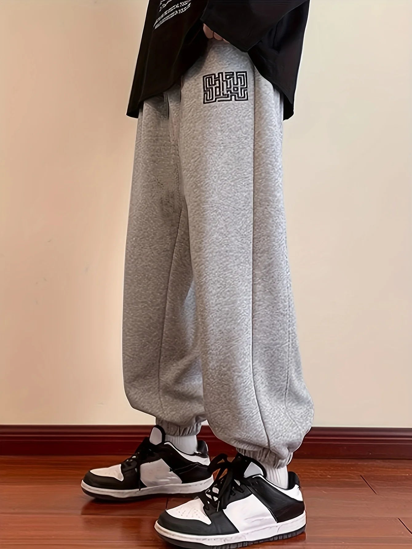 Men's fashionable casual pants - loose sweatpants, suitable for all seasons daily wear - machine washed, non stick, breathable f