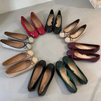 Shallow Female Soft Round Toe Ladies Flats With Shoes Slides Footwear Fashion Butterfly-Knot Women Ballet Flats Dance Shoes