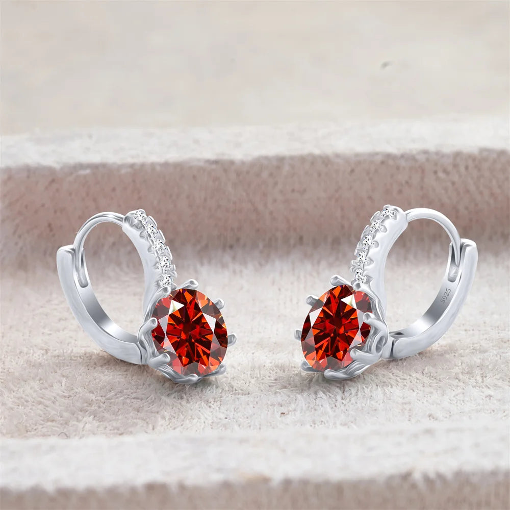 2 Carat Moissanite Drop Earrings Silver Stud Classic Solitaire Jewelry Women's Fashion Diamond Ear fine Jewelry gift