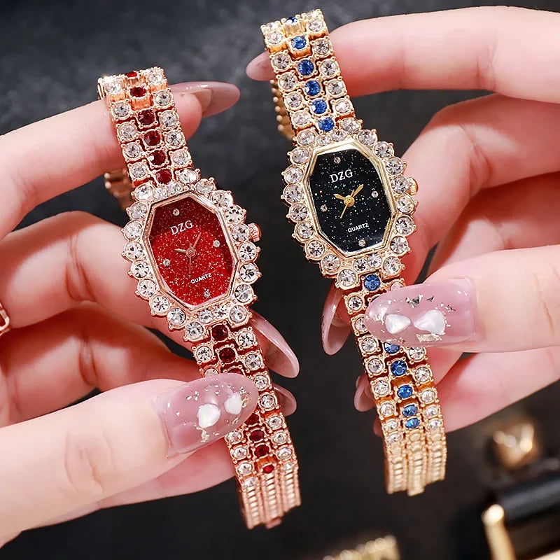 Women's Watches New Famous Luxury Brands Women Watch Fashion Rhinestone Stainless Steel Quartz Ladies Wristwatches Reloj Mujer