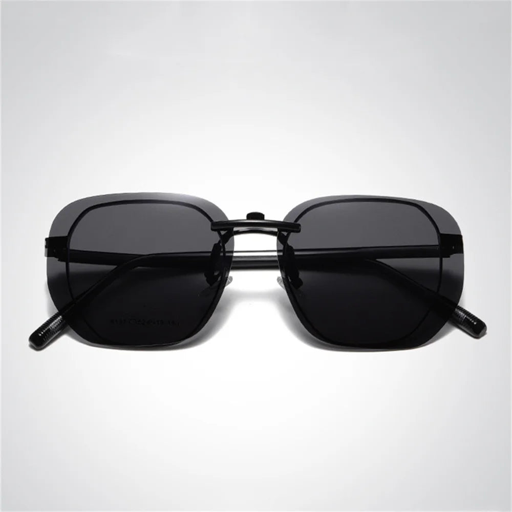 Square Clip On Sunglasses Women Polarized Black Lens UV400 Night Vision Driving Men Goggles Clips Anti Glare Vintage Glasses