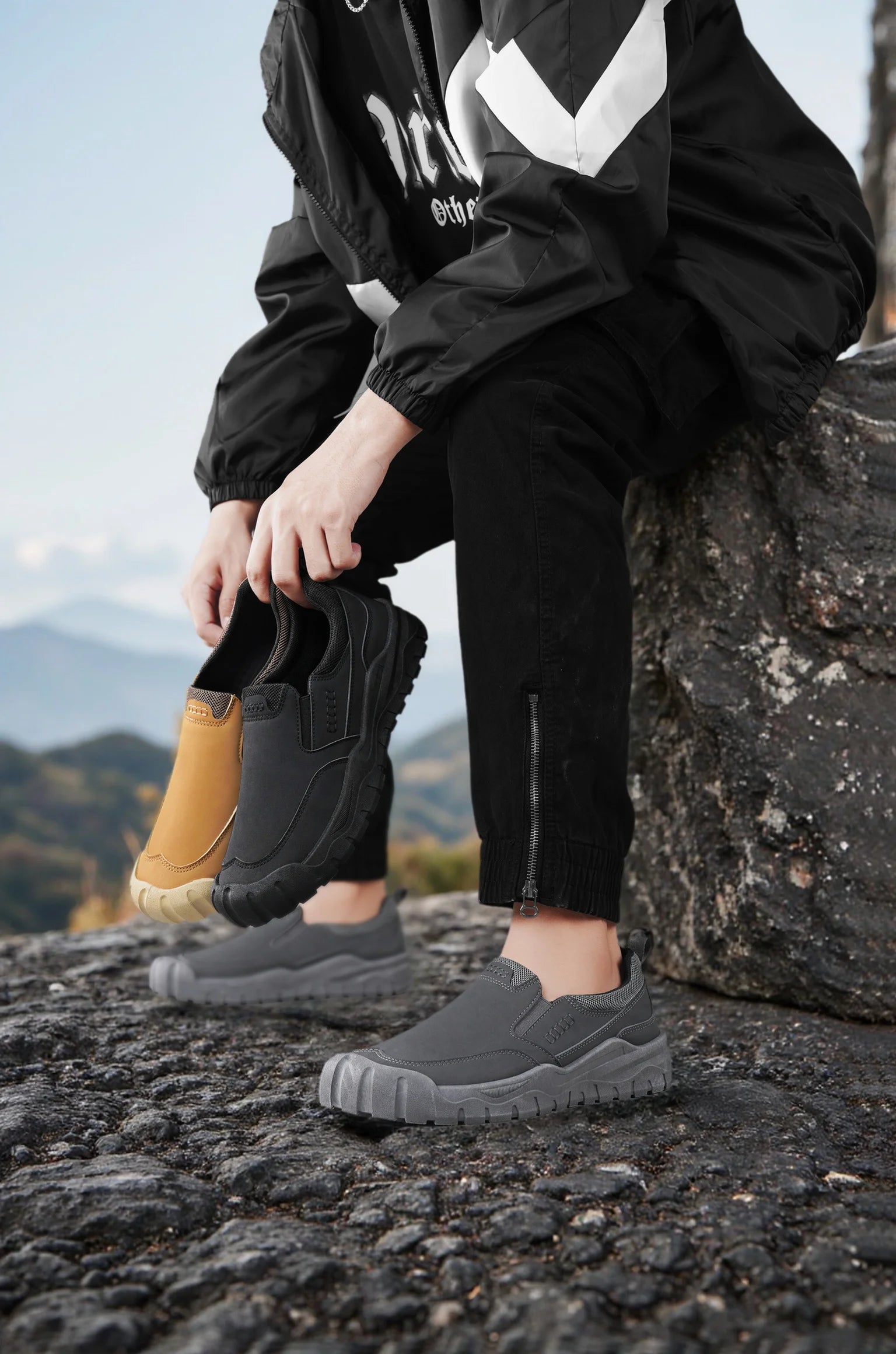 Men's shoes for work, leisure, and outdoor activities in spring and autumn, convenient to step on, suitable for sports and work