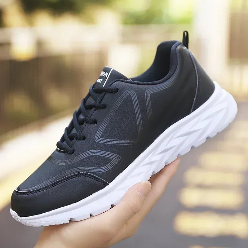 Men's Shoes Summer Men Sneakers Comfortable Classic Casual Flat Shoes Outdoor Walking Sport Black Shoe Man PU Leather Masculino