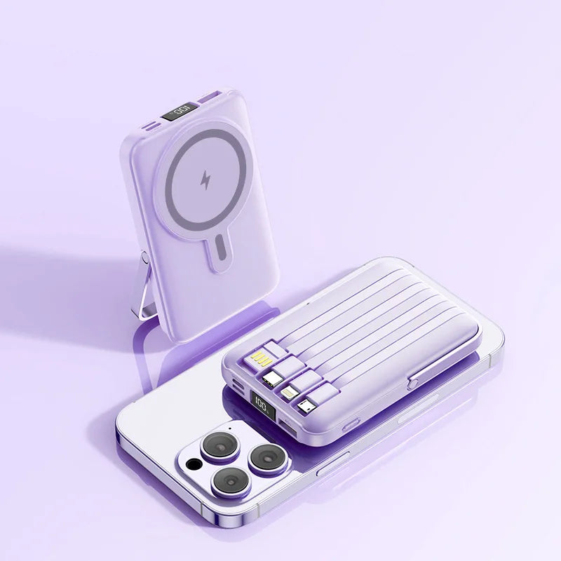 Magnetic Power Bank with Bracket 50000 MAh Large Capacity Built-in PD20W Two-way Fast Charging External Battery for iPhone