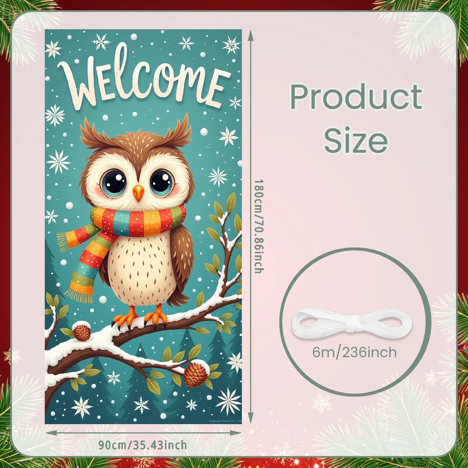 Winter Scene Welcome Banner Snow Forest Bird Art for Home Decor  Decoration Winter Party Christmas Navidad New Year Decor 2026