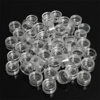 50pcs 5g Sample Clear Cream Jar Mini Cosmetic Bottles Containers Transparent Pot For Nail Arts Small Clear Can Tin For Balm