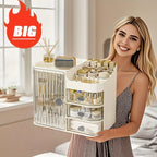 Makeup Storage Box And Light Beige Care Product Storage Box, A High-capacity Cosmetic Storage Solution. Cosmetic Storage