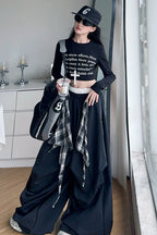 Pants Two Pieces Set Grid Trousers Tops Suits Casual Daily Childrens Clothes 2025 New Fashionable Children Autumn Clothing Girls