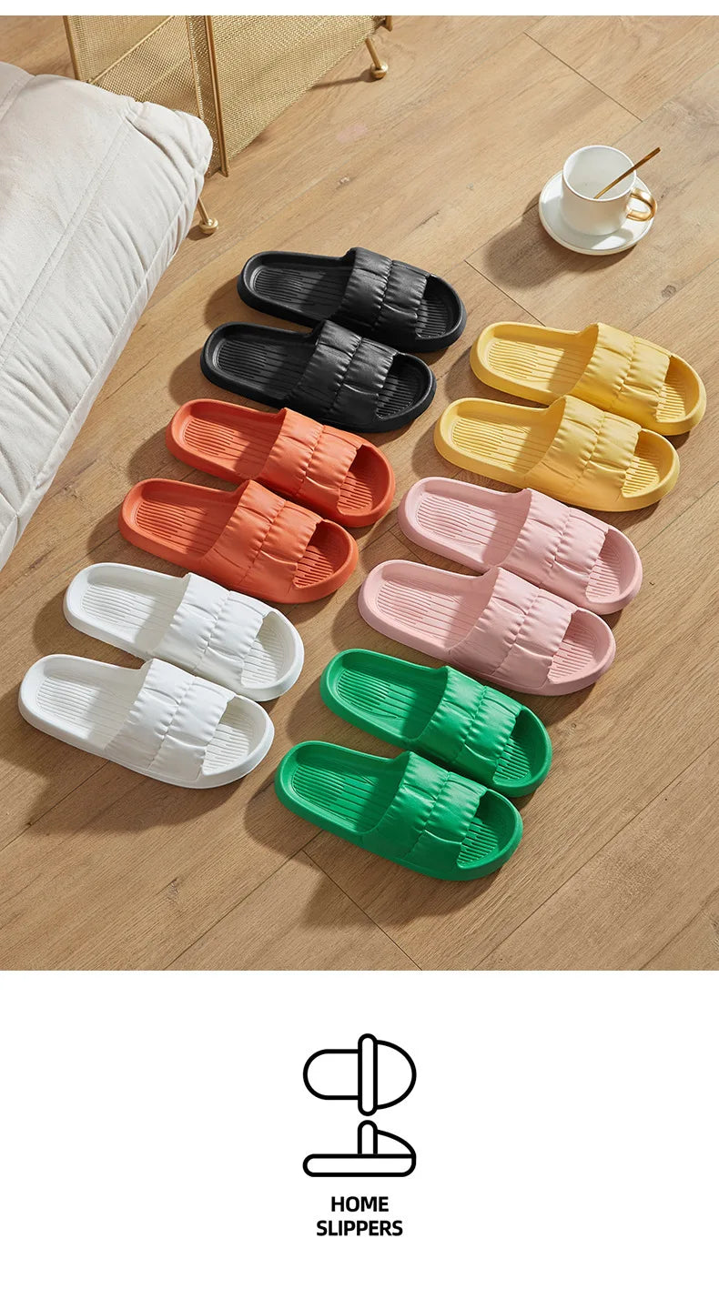 Women's Summer Slippers - Non-Slip Bathroom Sandals for Indoor/Outdoor, Soft Sole Cute House Slides for Couples & Men