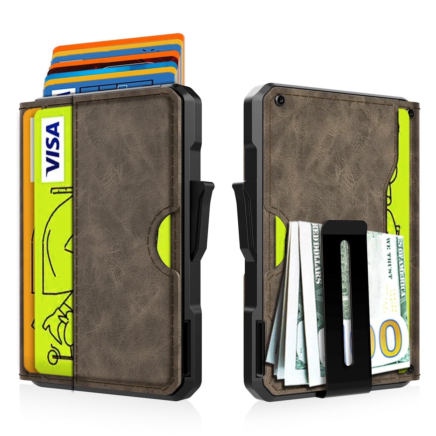 Wallet for Men - with Money Clip Slim Leather Slots Credit Card Holder RFID Blocking Bifold Minimalist Wallet