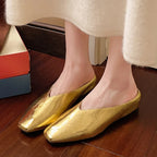 Women Slippers 2025 New Square Toe Elegant Sandals Women Summer Luxury Designer Shoes Comfortable Slip on Slippers Slides Women