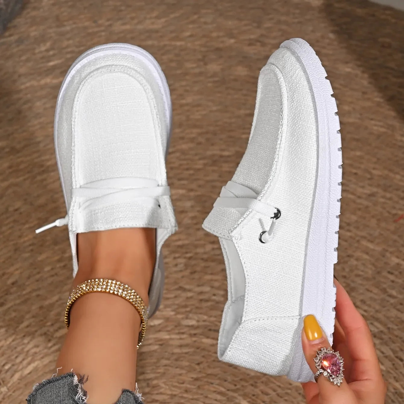 Women Flats Shoes New Summer Casual Breathable Loafers Platform Designer Shoes Slip on Fashion Sneakers Women Zapatos De Mujer